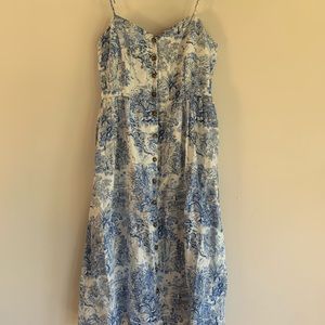 H&M Blue and White Printed Dress